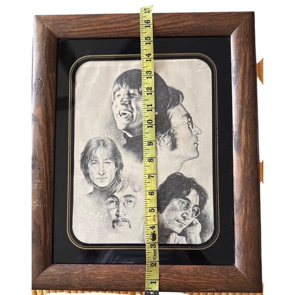John Lennon Beatles 1981 Graphite Sketch By Penny Alexander Signed In Wood Frame - Picture 6 of 13